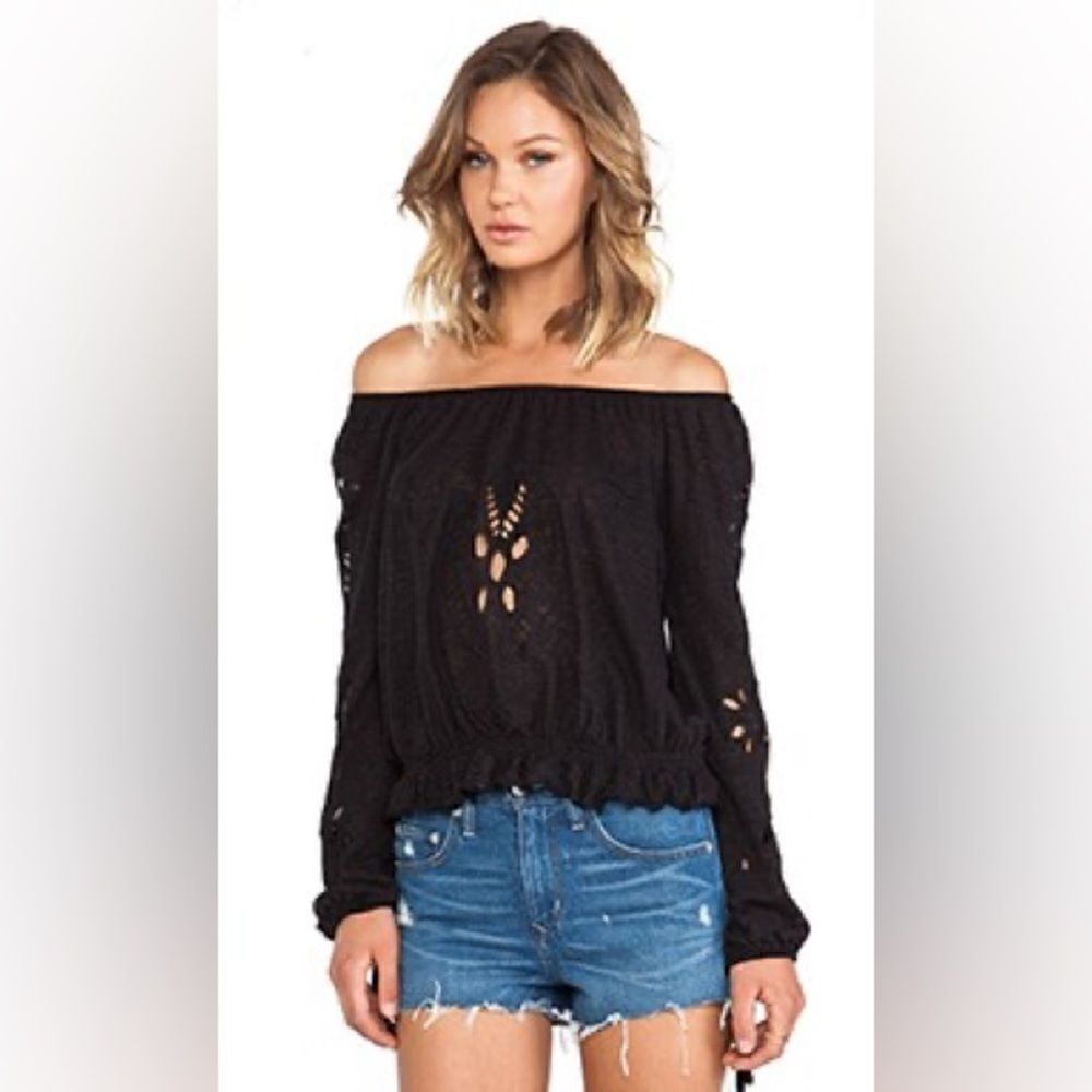 Free People FPX Jewel Top in Black NWT NEW Size Medium Black